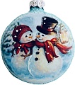 Елочная игрушка Грай Медальон Снеговики Ф-93