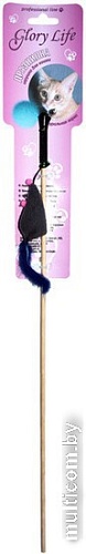 Игрушка для кошек Glory Life Мышь с норковым хвостом на веревке 146017