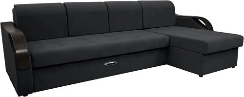 Сириус Лидер-6 с оттоманкой НПБ 300x165 (Eva 11 велюр черный)