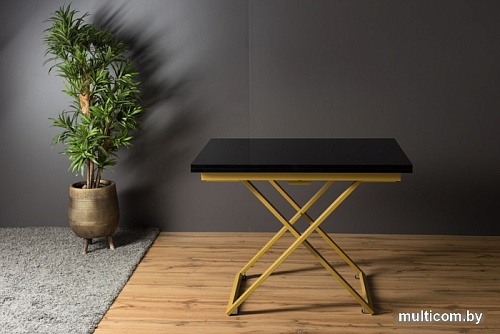 Стол-трансформер Levmar Compact G27/S90 (черный глянец/золото)