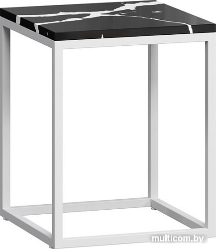 Журнальный столик LoftyHome Годмар 3 (мрамор блэк/белый)