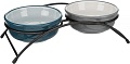 Миски на подставке Trixie 24535 (серый/бирюзовый)