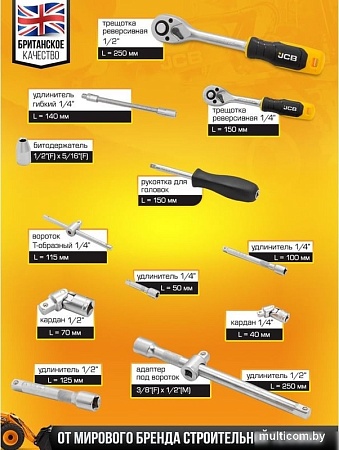 Универсальный набор инструментов JCB JCB-4821-5 (82 предмета)