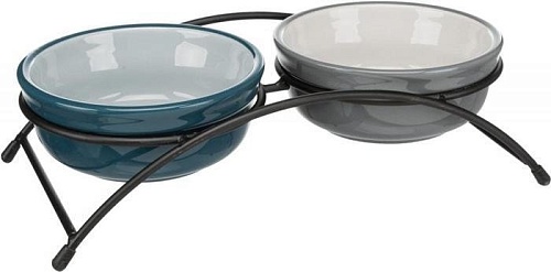 Миски на подставке Trixie 24535 (серый/бирюзовый)