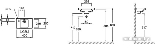 Умывальник Jacob Delafon Odeon Up E4759G-00