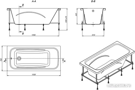 Ванна Roca Line 150x70 ZRU9302982