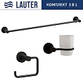 Набор аксессуаров для ванной Lauter 21TS20116 + 21TS20112 + 21TS2014 (Matt Black, 3 предмета)