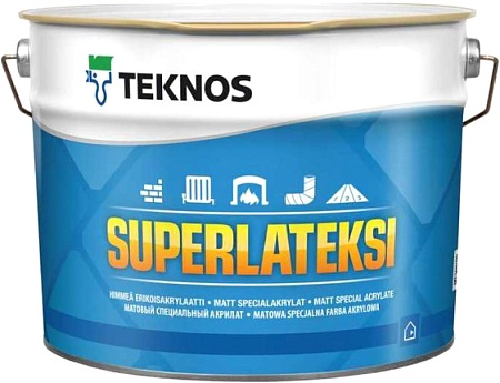 Краска Teknos Superlateksi 9л (база 1)