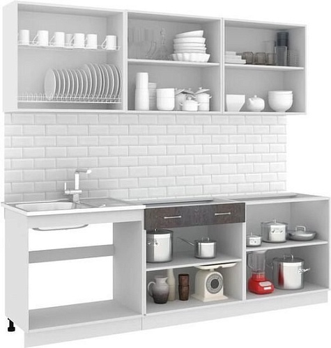 Готовая кухня Кортекс-мебель Корнелия Лира-лайт 2.4м (салатовый/оникс/мадрид)