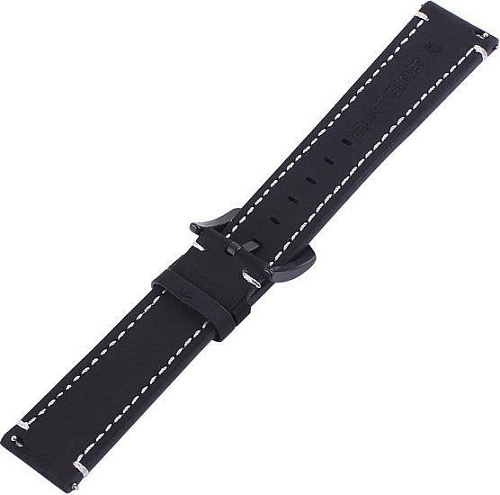 Ремешок Rumi кожаный Leather GT3 22 мм (матовый черный)