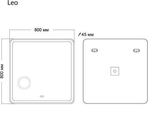Мебель для ванных комнат Grossman Зеркало Leo LED 80x80 168080
