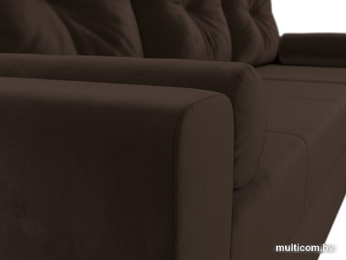 Угловой диван Mio Tesoro Верона лайт правый (микровельвет, коричневый)