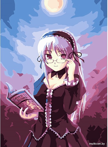 Картина по номерам Рыжий кот Девочка с книжкой Х-3975