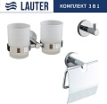 Набор аксессуаров для ванной Lauter 21SH72081 + 21SH72091 + 21SH72101 (Chrome, 3 предмета)