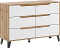 Комод ЭлиГард Eyva 6S (дуб вотан/белый)