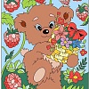 Картина по номерам Lori Мишка-сладкоежка Ркн-035