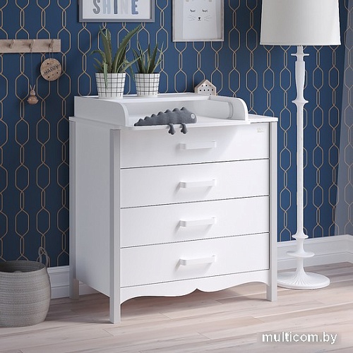 Комод Атон Мебель Felix (белый/серый камень)