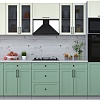 Готовая кухня Интерлиния Тренд 3.6В (мята/белый/бискайская сосна)