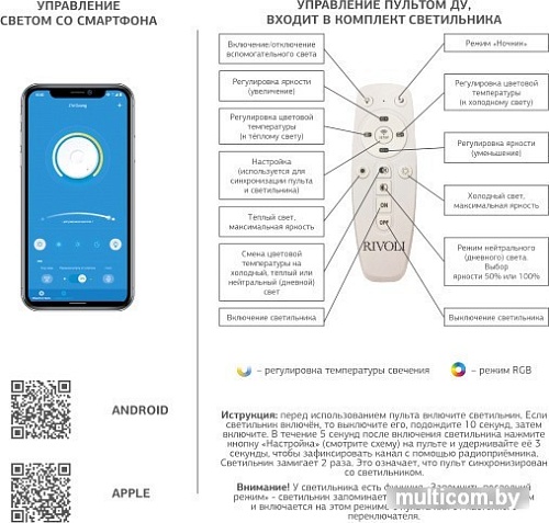 Припотолочная люстра Rivoli Sara 6089-105