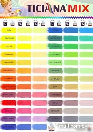 Колеровочная краска Ticiana Микс универсальный 0.08 л (салатовый)
