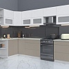 Угловая кухня Интерлиния Мила Матте 1.5x3.1 Б левая (белый/луна/опал светлый)