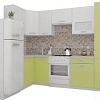 Угловая кухня ВерсоМебель ЭкоЛайт-6 1.4x2.7 левая (белый/лайм)