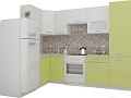 Угловая кухня ВерсоМебель ЭкоЛайт-6 1.4x2.7 левая (белый/лайм)