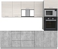 Готовая кухня Интерлиния Мила Лайт 2.5 ВТ без столешницы (вудлайн кремовый/бетон)