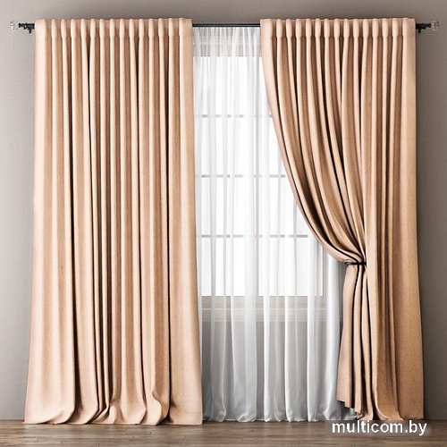 Комплект штор и гардин Pasionaria Омма 340x230 (3 шт, бежевый)