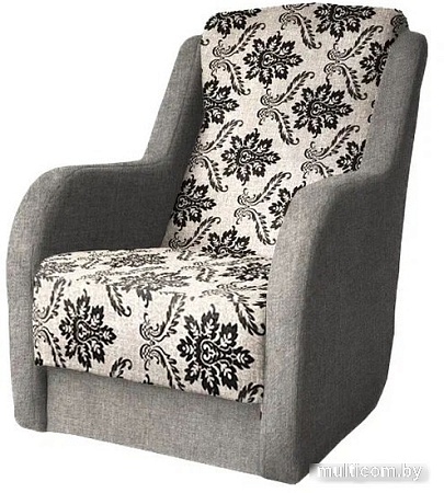 Интерьерное кресло Асмана Дачник-1 (рогожка вензель коричневый/рогожка бежевый)