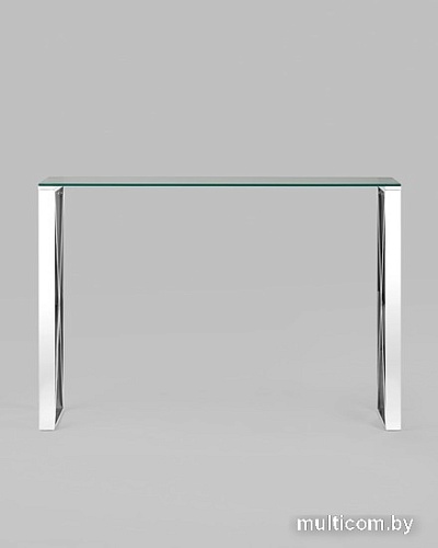 Консольный стол Stool Group Кросс 115x30 (стекло/сталь/серебристый)