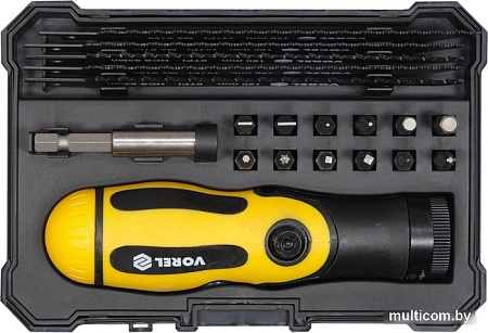 Набор отвертка с битами Vorel 27630 (19 предметов)