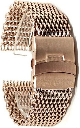 Браслет Rumi Shark металлический 20 мм (красное золото)