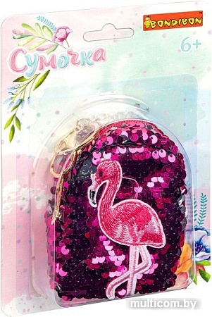 Сумочка-игрушка Bondibon Фламинго с пайетками ВВ4917