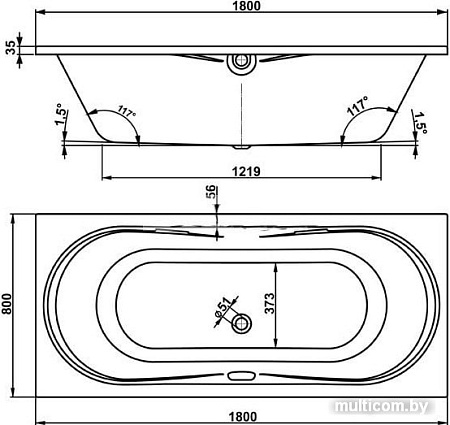 Ванна VagnerPlast Briana 170x75