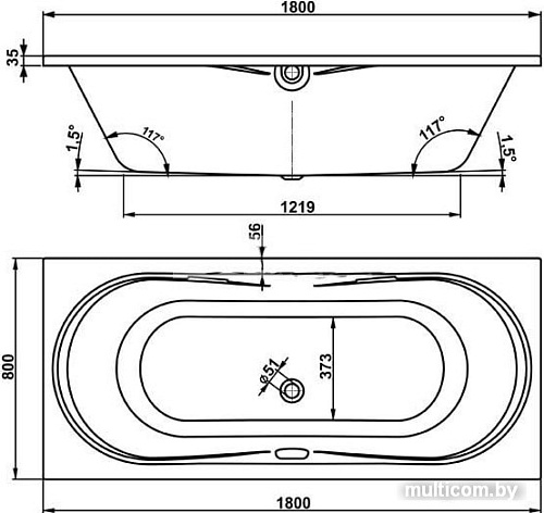Ванна VagnerPlast Briana 170x75