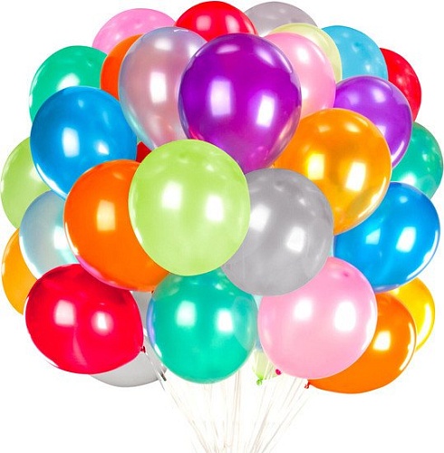 Набор воздушных шаров Золотая сказка 105004 (50 шт, 10 цв, металлик)