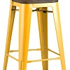 Стул Stool Group Tolix со спинкой YD-H765E-W LG-06 (желтый глянцевый/темное дерево)