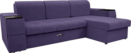 Диван Сириус Лидер-13 с оттоманкой НПБ 285x165 (Eva 31 велюр фиолетовый)