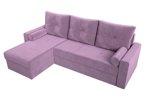 Угловой диван Mio Tesoro Верона лайт левый (микровельвет, сиреневый)