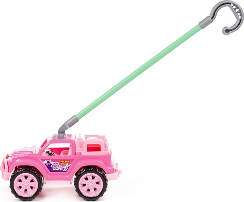 Игрушка-каталка Полесье Легионер с ручкой 63905 (розовый)