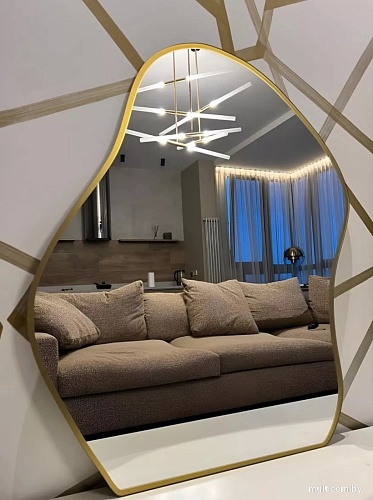 Зеркало eMZe 76x92 LED.CLOUD.UV.76.92.AUR.4K (золотистый с УФ-окантовкой и подсветкой)