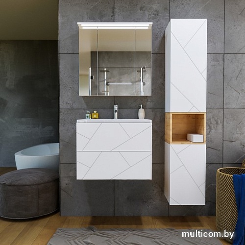 Бриклаер Тумба под умывальник Кристалл 70 (белый)