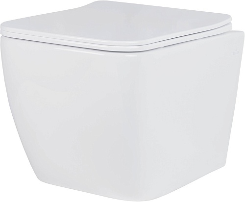 Унитаз подвесной Roxen Cube в комплекте с инсталляцией StounFix Dual Fresh 6 в 1 968436 (кнопка: сатин)