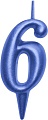 Свеча для торта Мультидом Овал Цифра 6 МС5-46 (синий)