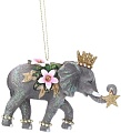 Елочная игрушка Gisela Graham Слон с цветами 14063-1