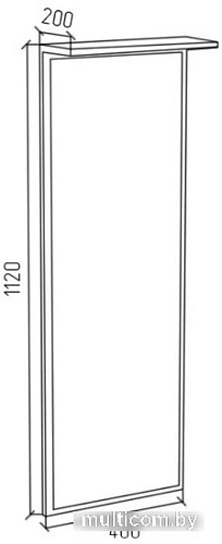 Зеркало МДК ПРЗ 400x1120x200 (венге)