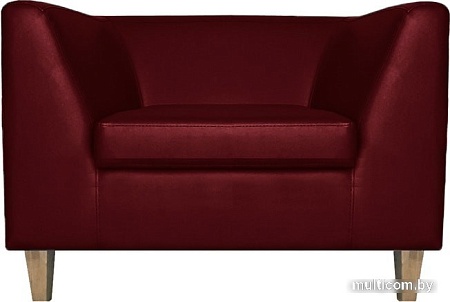 Интерьерное кресло Brioli Дедрик М (экокожа, L16 вишневый/светлые ножки)