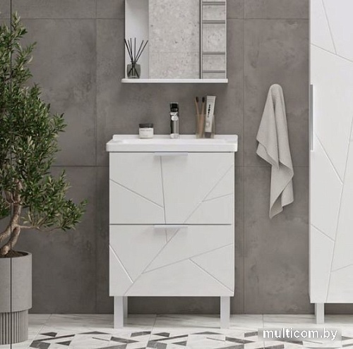 Volna Тумба Twing 80.2Y белый с умывальником Миранда