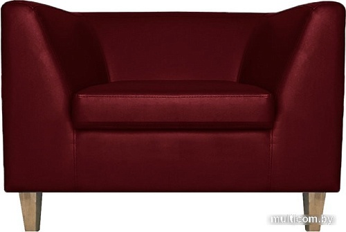Интерьерное кресло Brioli Дедрик М (экокожа, L16 вишневый/светлые ножки)